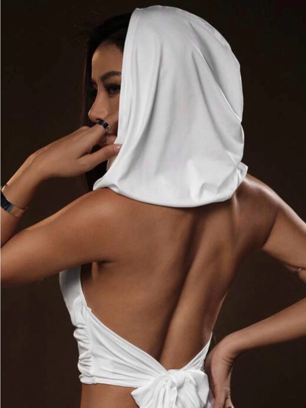 🎉 MEMORIAL DAY SALE 🎉 Festival ready super sexy hooded halter backless top small